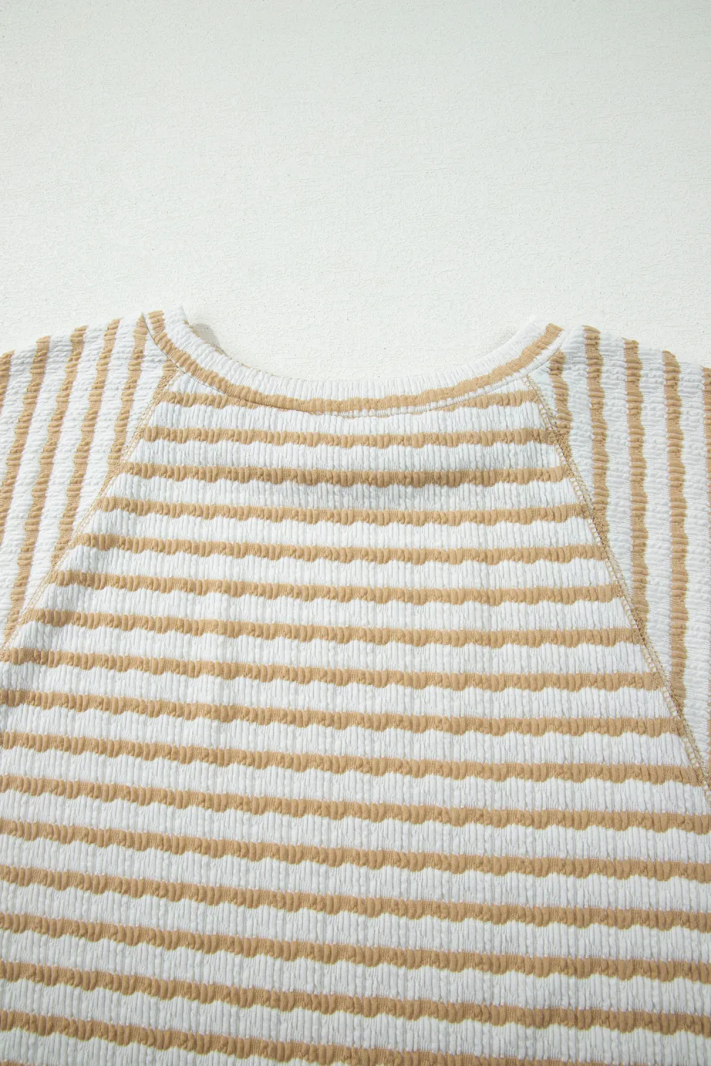 Apricot Stripe Plus Size Textured Top