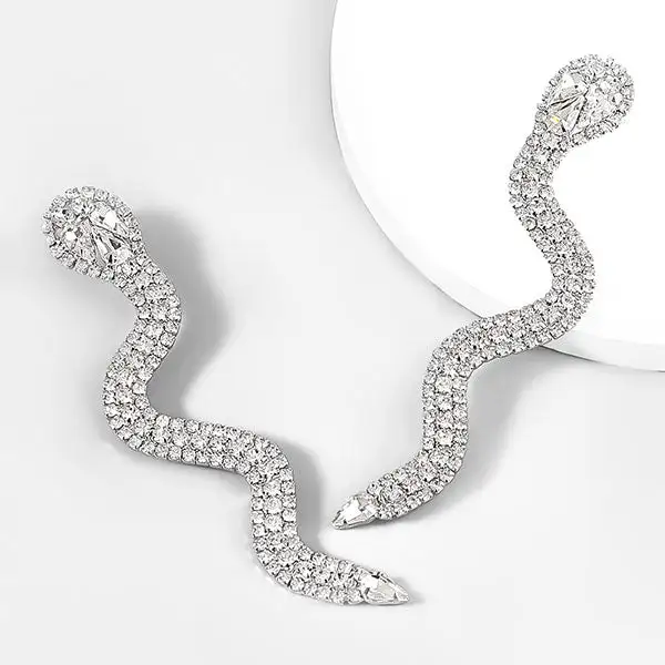 Rhinestone Snake Earrings