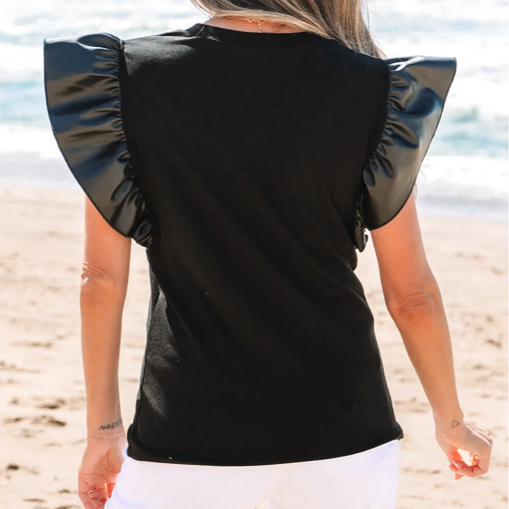 Ruffled Patchwork Blouse