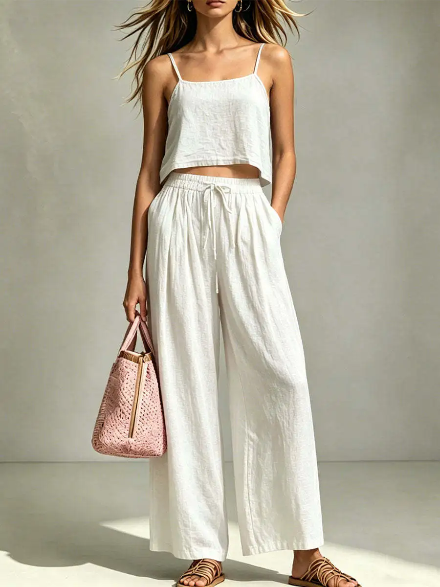 Wide-Leg Sleeveless Women's Matching Set