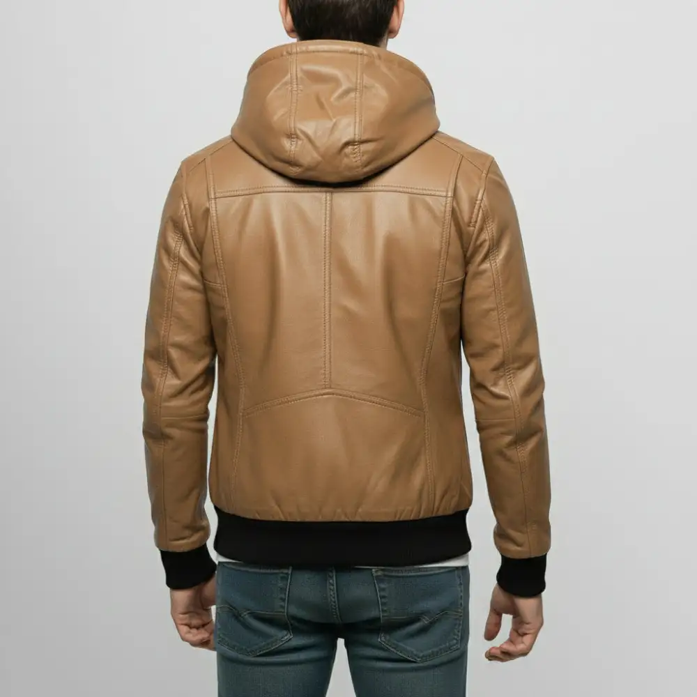 Lambskin Biker Hooded Jacket