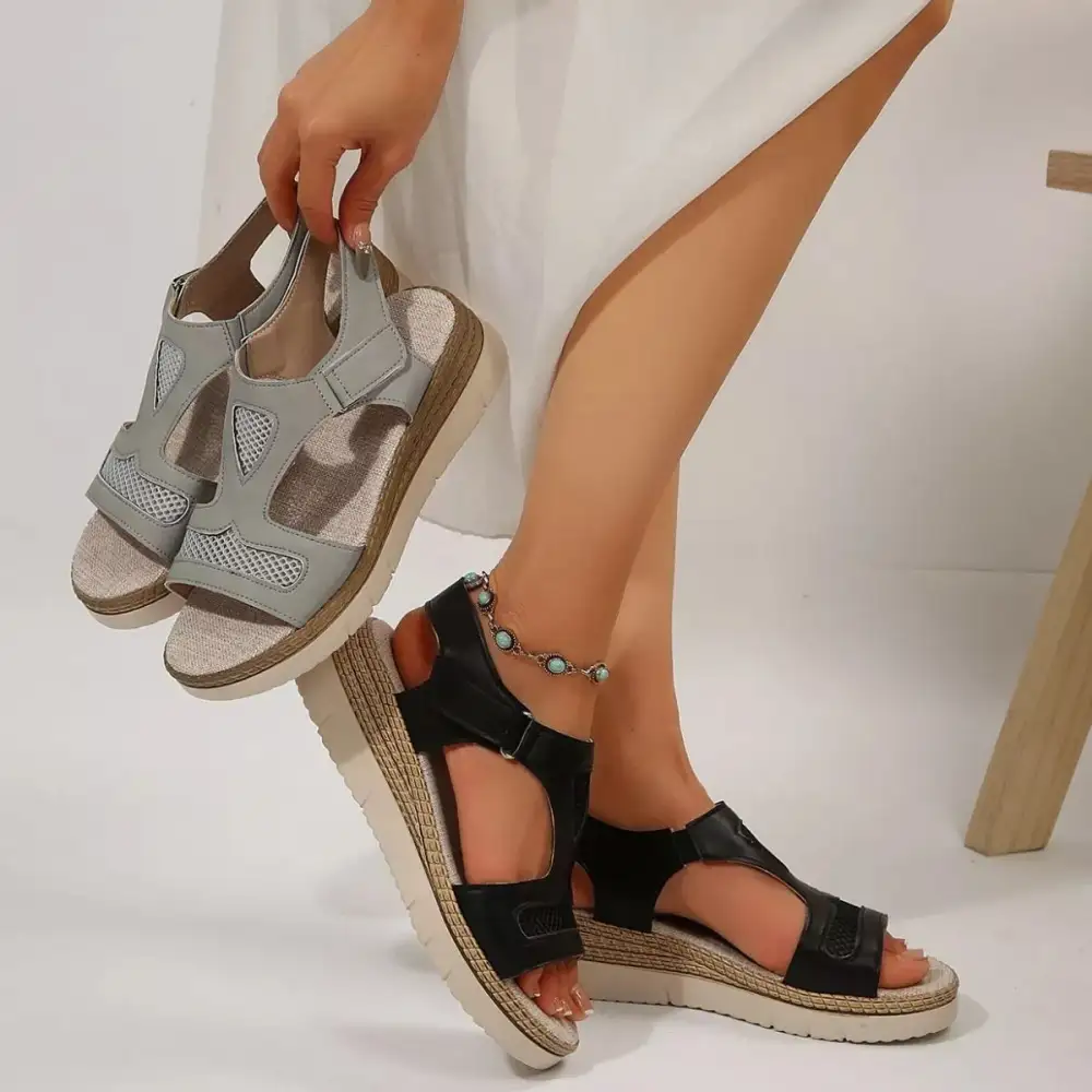 Daytime Lounge Open Toe Wedge Sandals