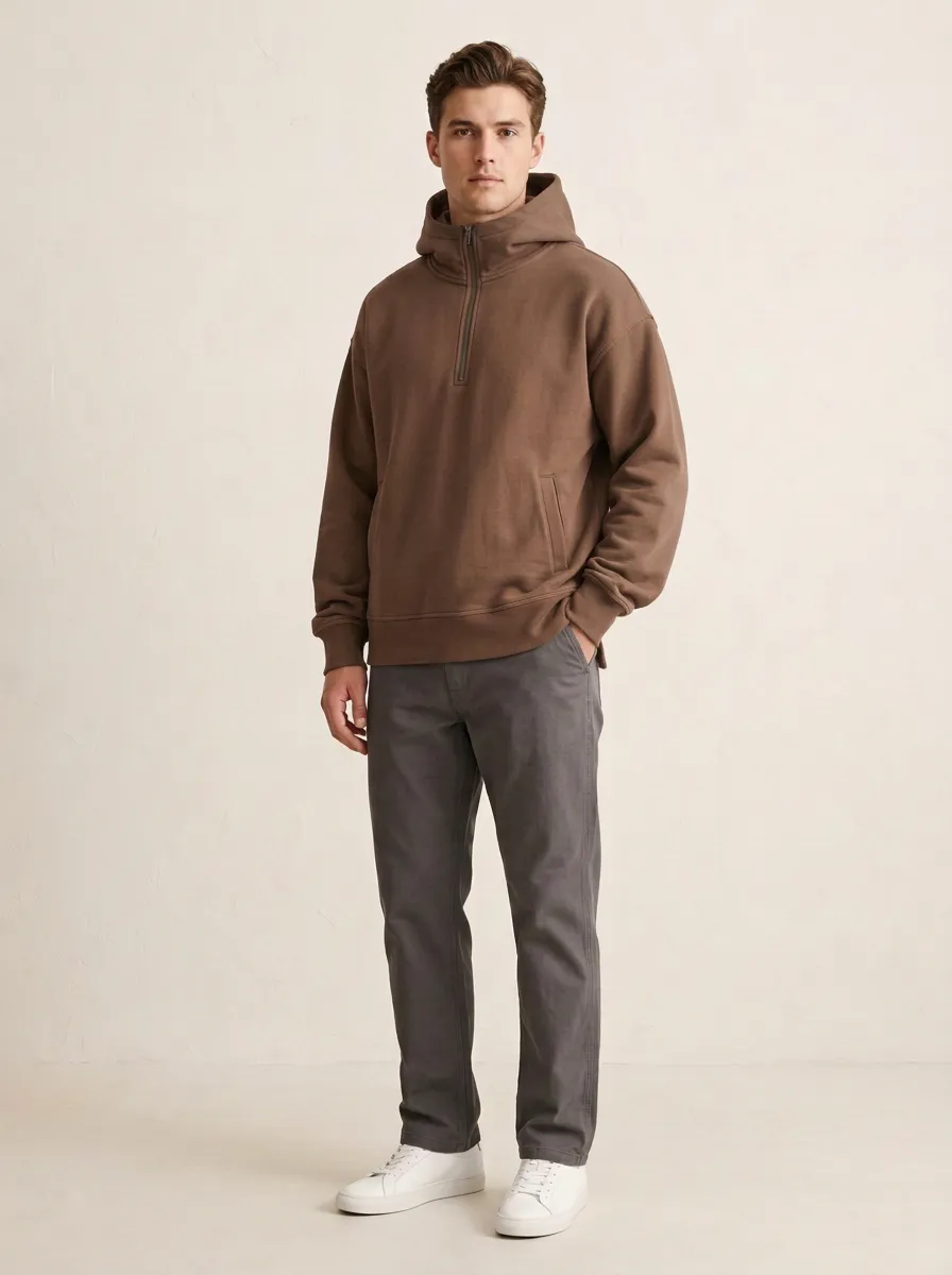 Unisex Quarter Zip Move Easy Hooded Sweatshirt