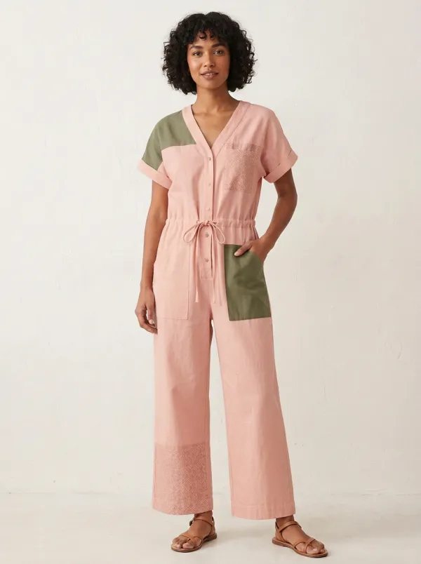 Women's Casual Olive Patchwork Geometric Graphic Jumpsuit