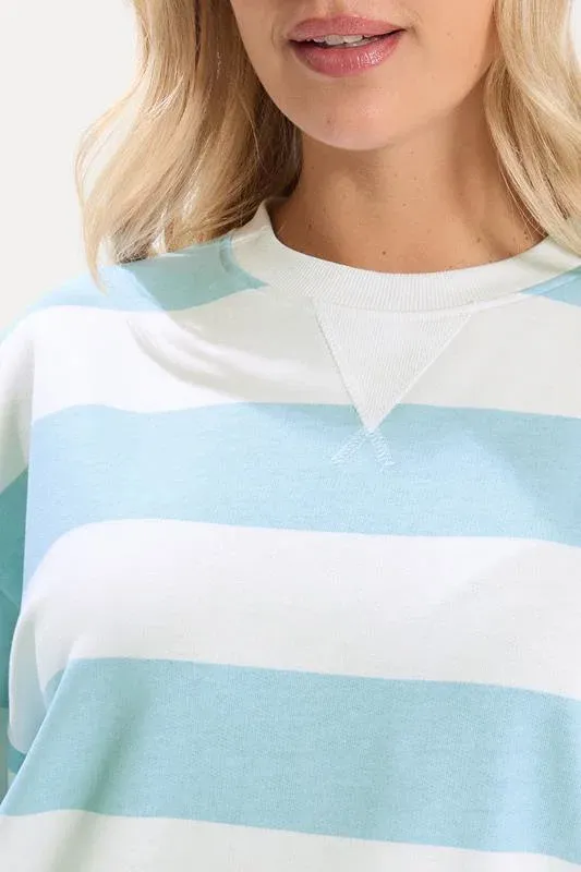 Blue & White Stripe Sweatshirt