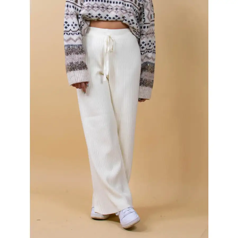 Ribbed Wide Leg Sweater Pants