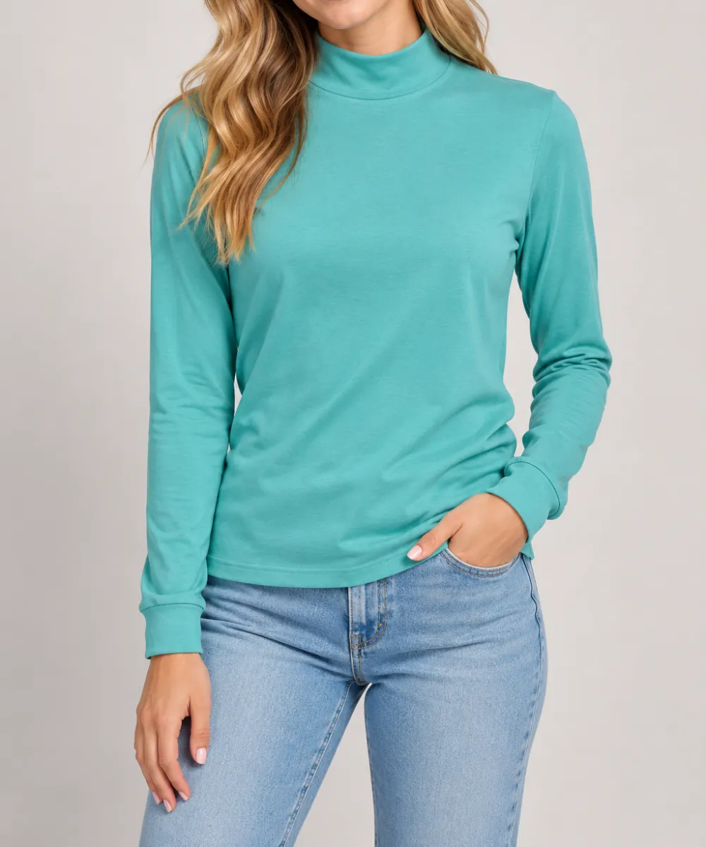 Essential Merino Mock Neck High Neck Pullover