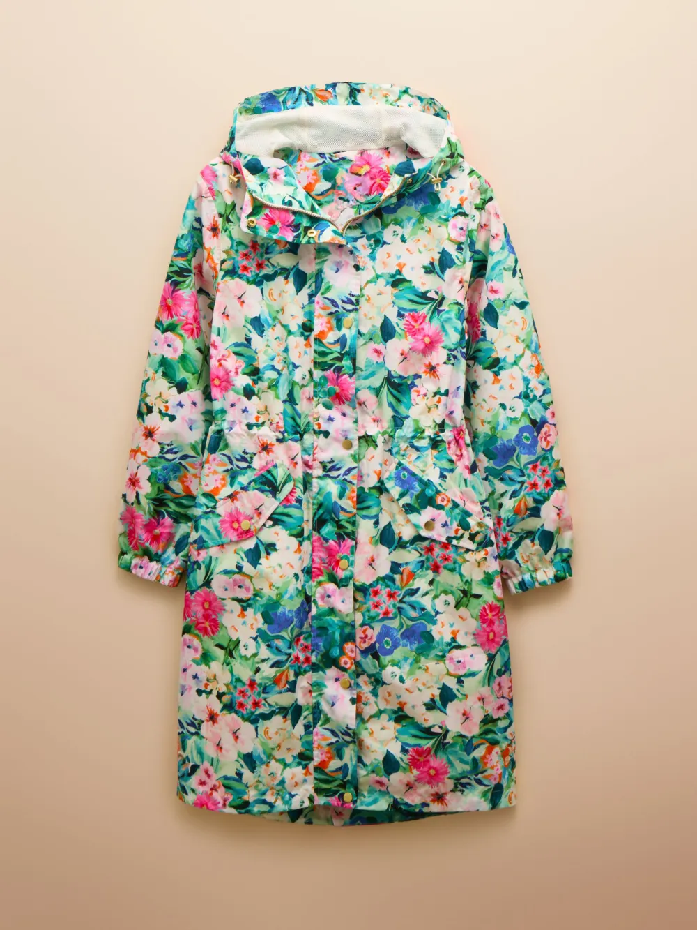 Black Waterproof Foldable Raincoat With Hood