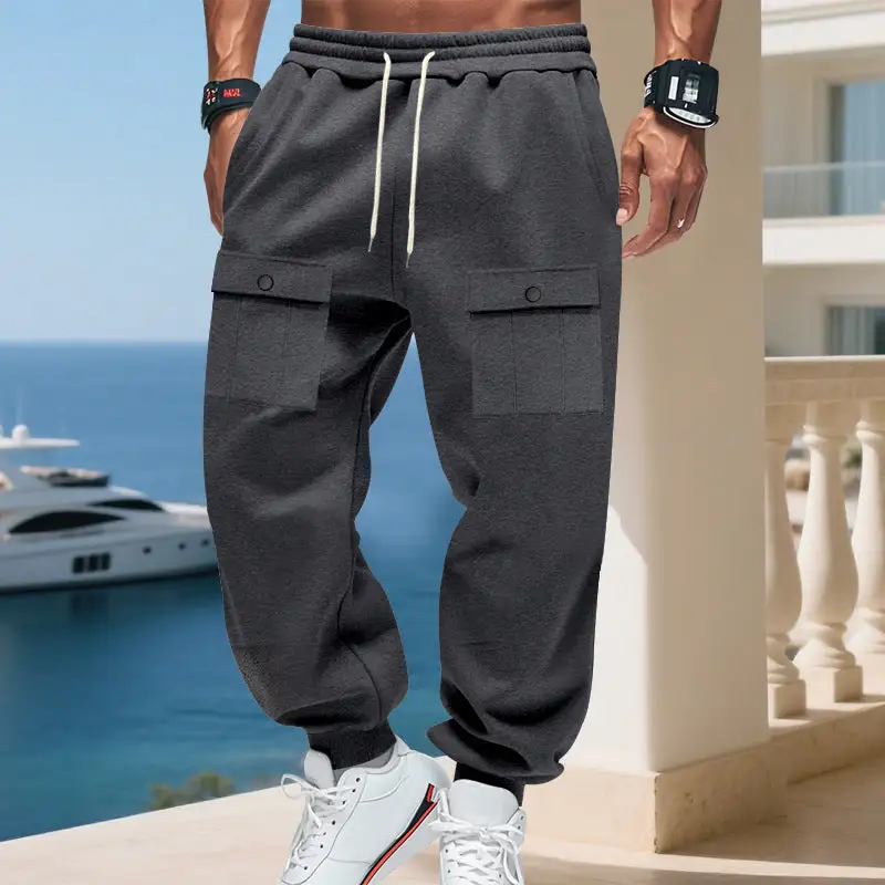Men's Cargo Joggers Pockets Waistband Cargo Pants