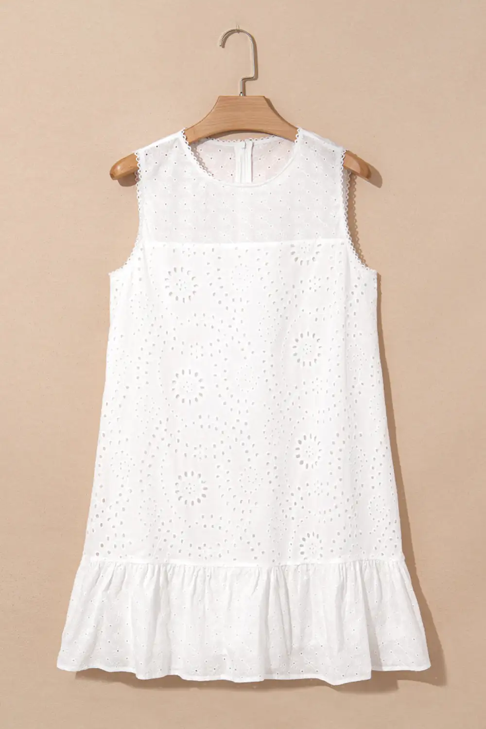 Floral Eyelet Detail Embroidered Mini Dress