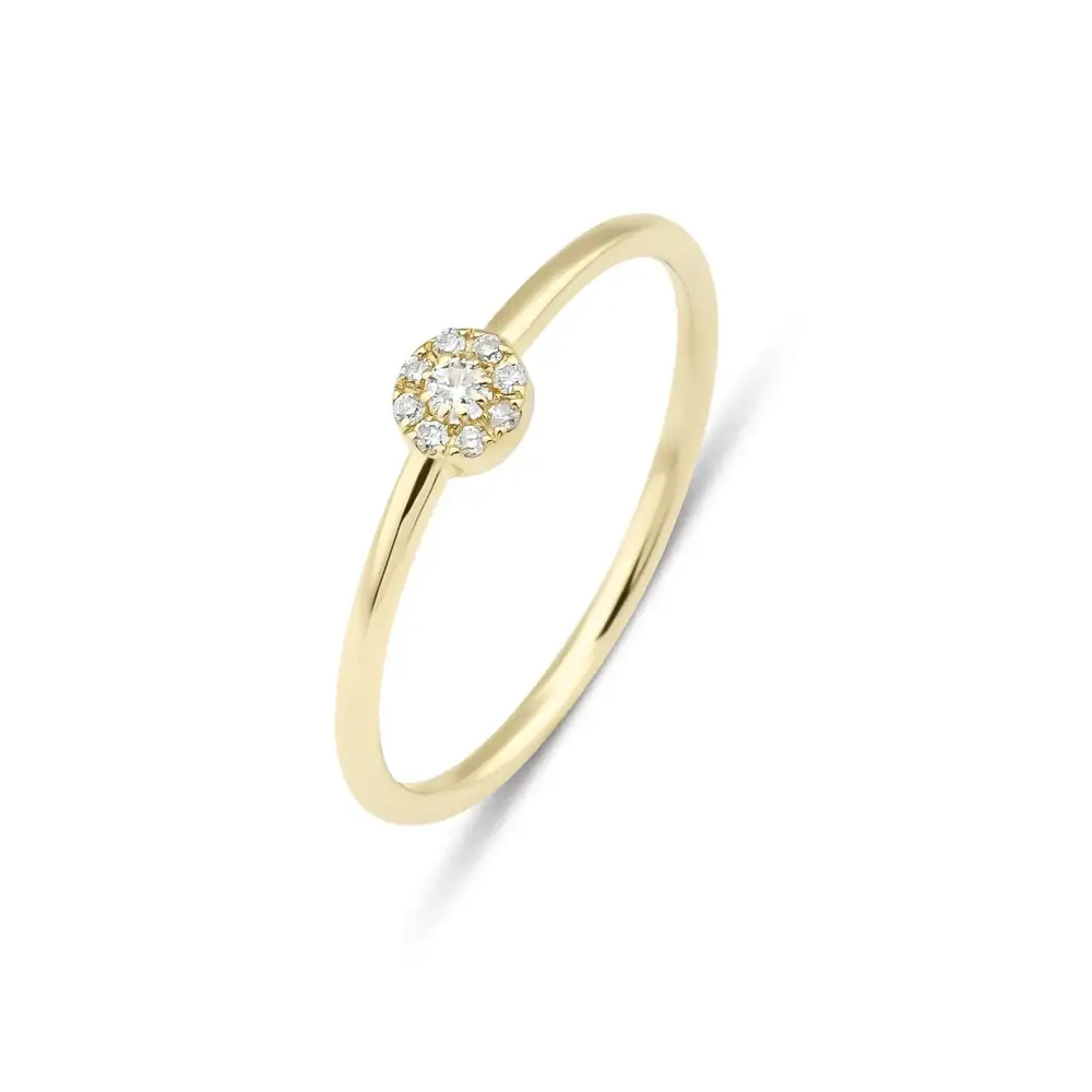 Gold Minimalist Halo Diamond Ring