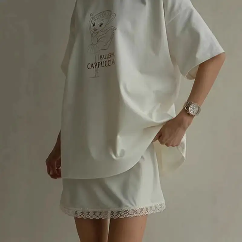 Mini Lace Satin A-Line Skirt