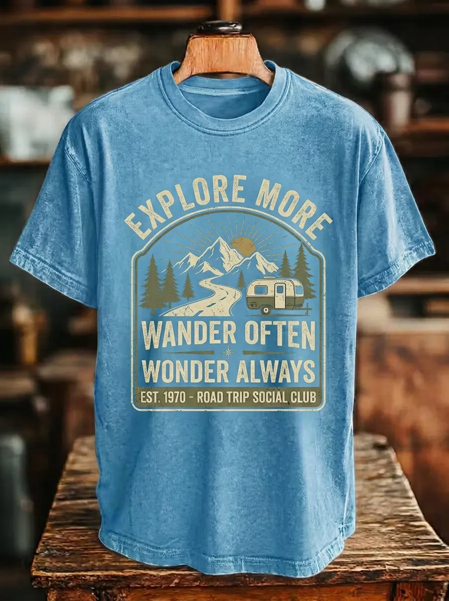 Unisex Camping Lover Mountain Camper Printed T-shirt
