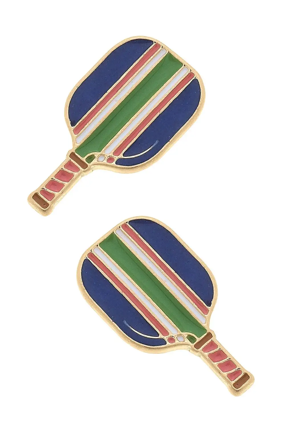 Modern Stud Enamel Paddle Motif Earrings
