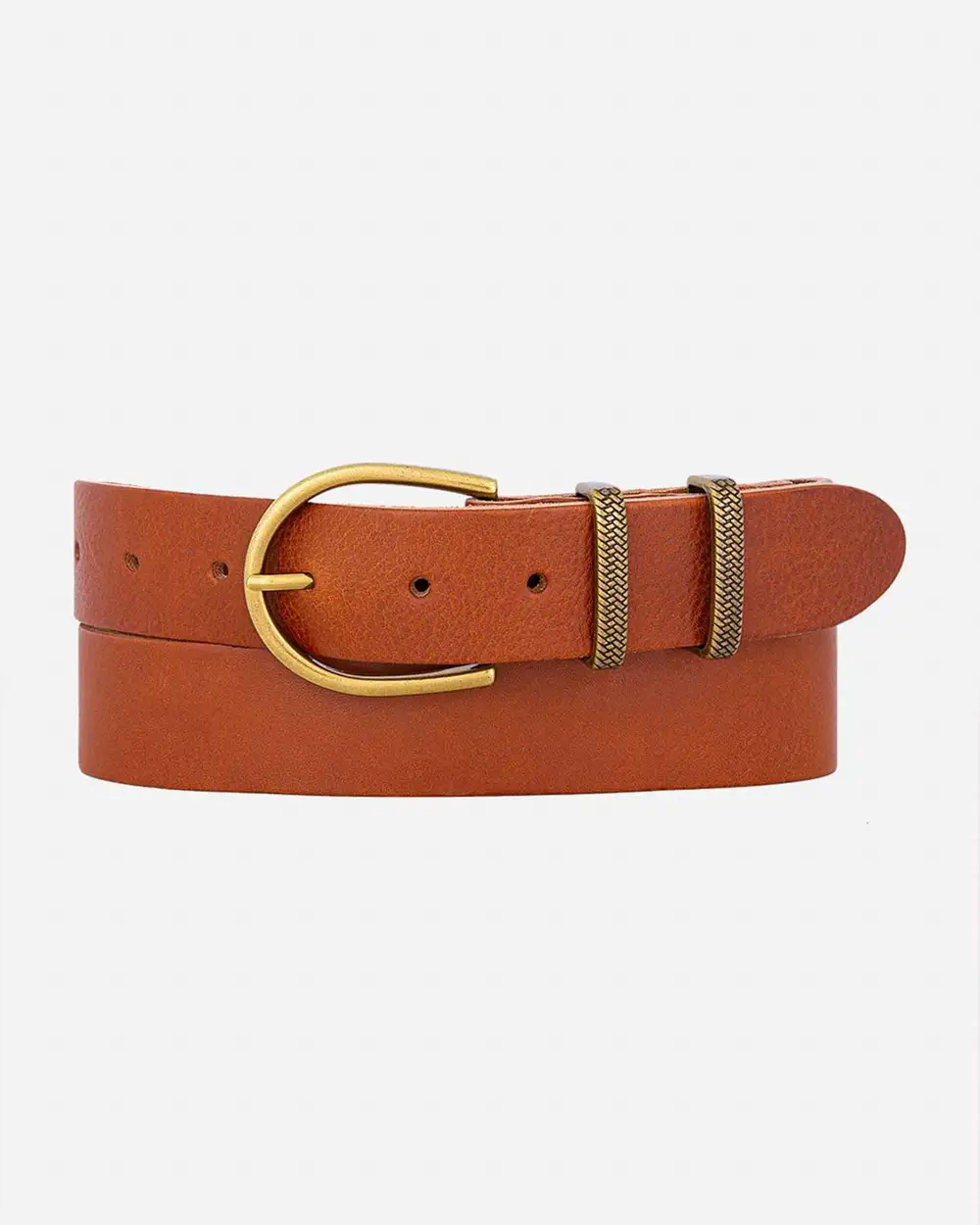 Classic Leather Waist Belt With Metal Keeper