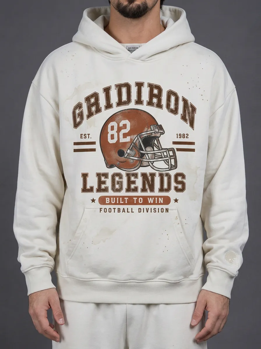 Men's American Football Gridiron Legends Helmet Printed Hoodie