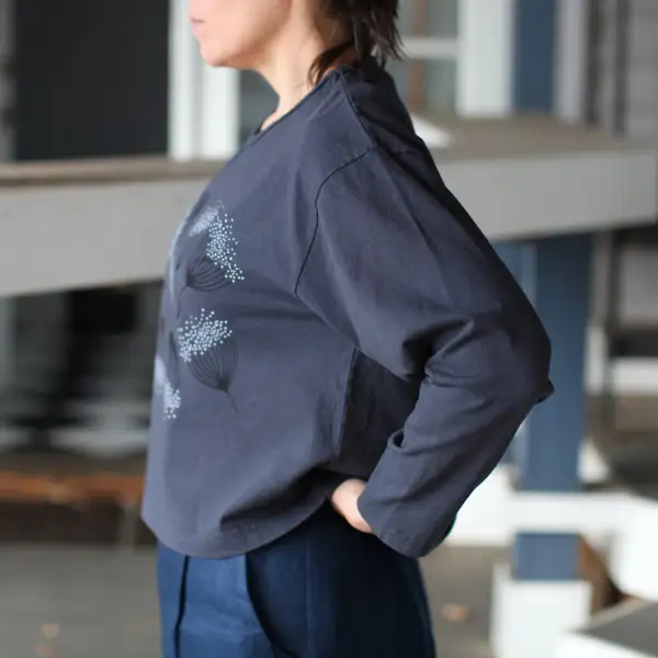 Eucalyptus Floral Long Sleeve Crop Top