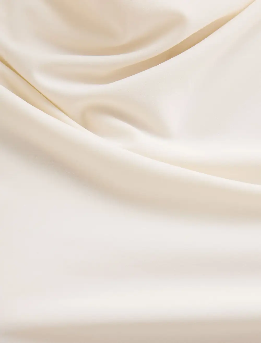 White Cowl Neck Ruched Drape Top