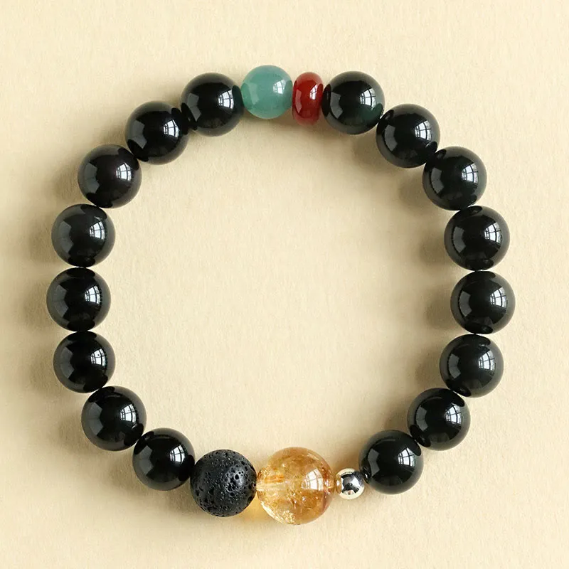 Natural Obsidian Beads Fulfillment Bracelet