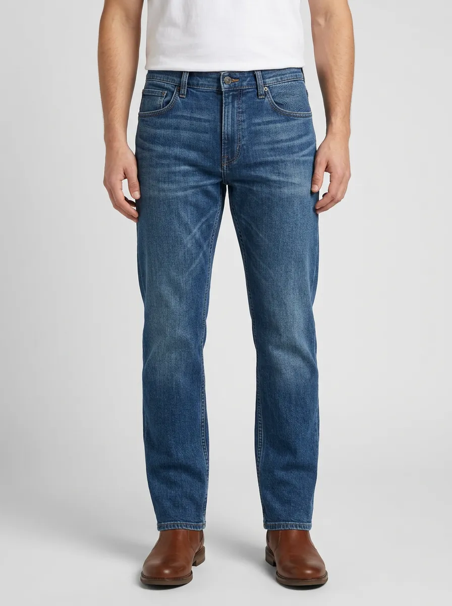 Textured Everyday Faded Jeans