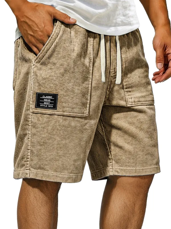 Corduroy Pocket Seamed Shorts