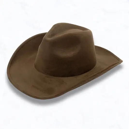 Big Brim Suede Cowboy Peach Heart Fedora Hat