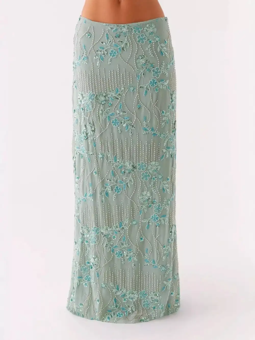 Soft Lace Sequined Skirt