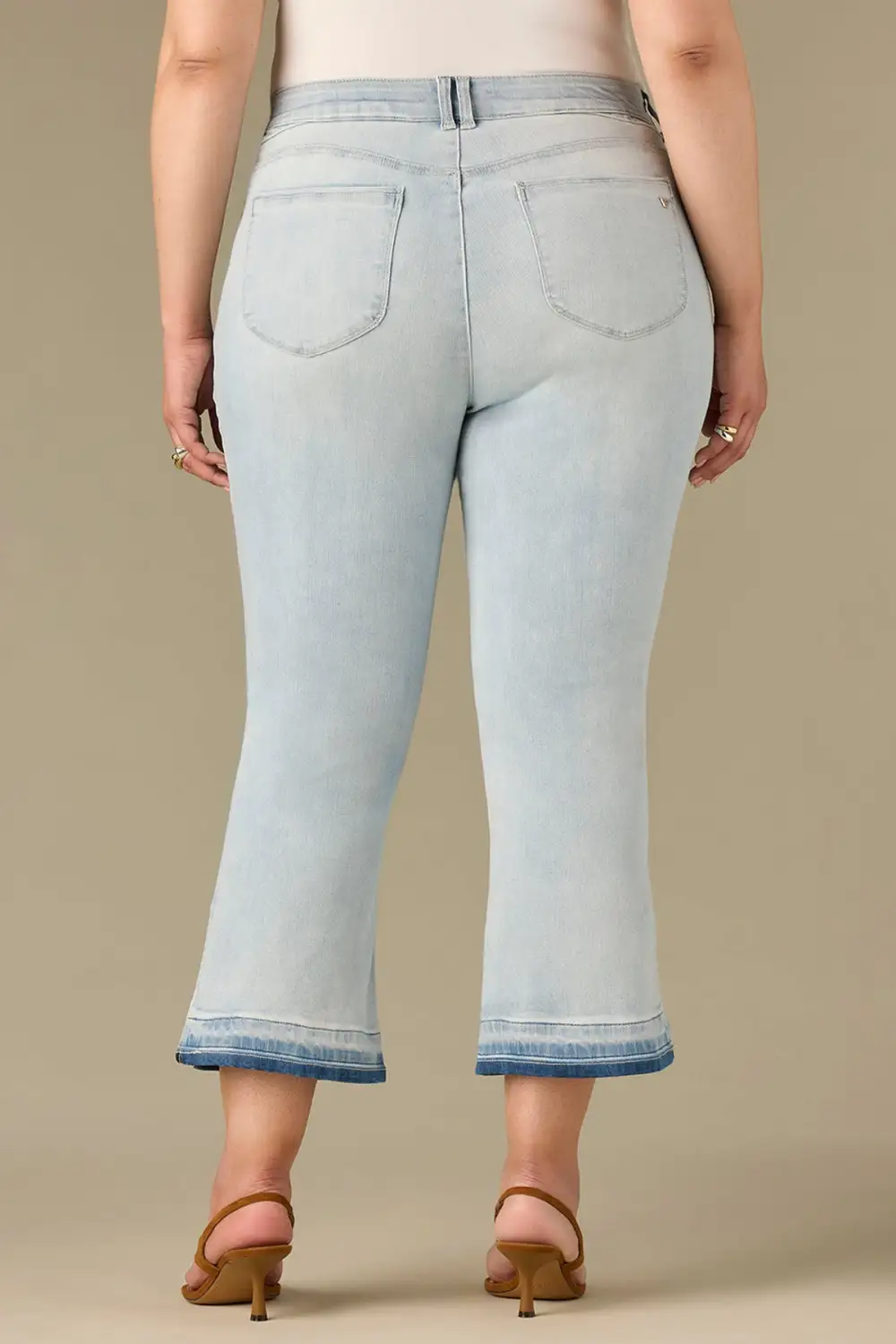 High Rise Embroidered Slit Hem Plus Size Jeans