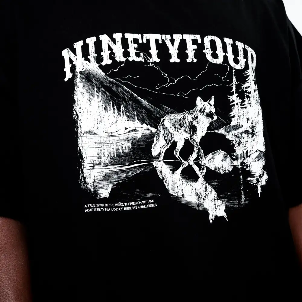 Boxy Fit Wolf Graphic T-Shirt