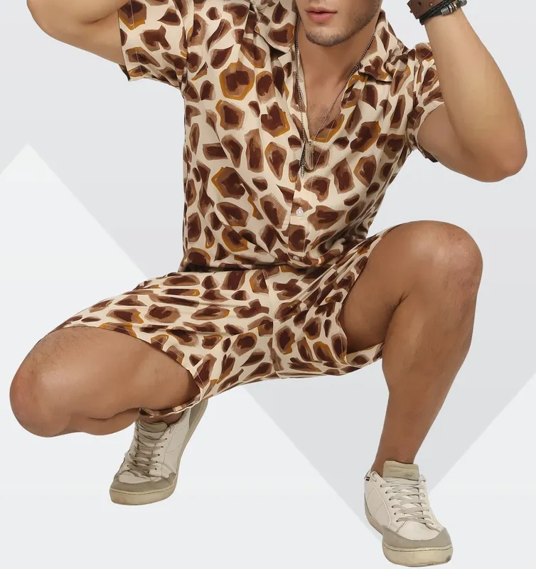 Brown Printed Matching Set