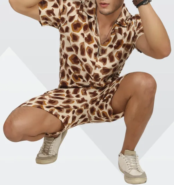 Brown Printed Matching Set