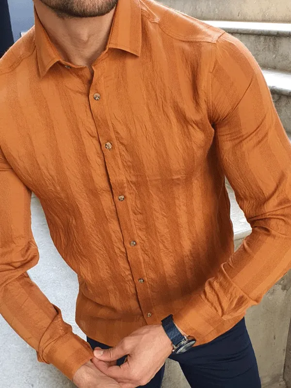 Easy Wear Slim Fit Striped Cotton Casual Shirt