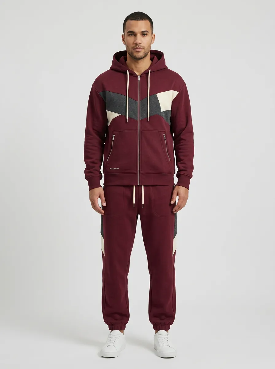 Men's Everyday Casual Sportswear Colorblock Pattern Print Jogger Set
