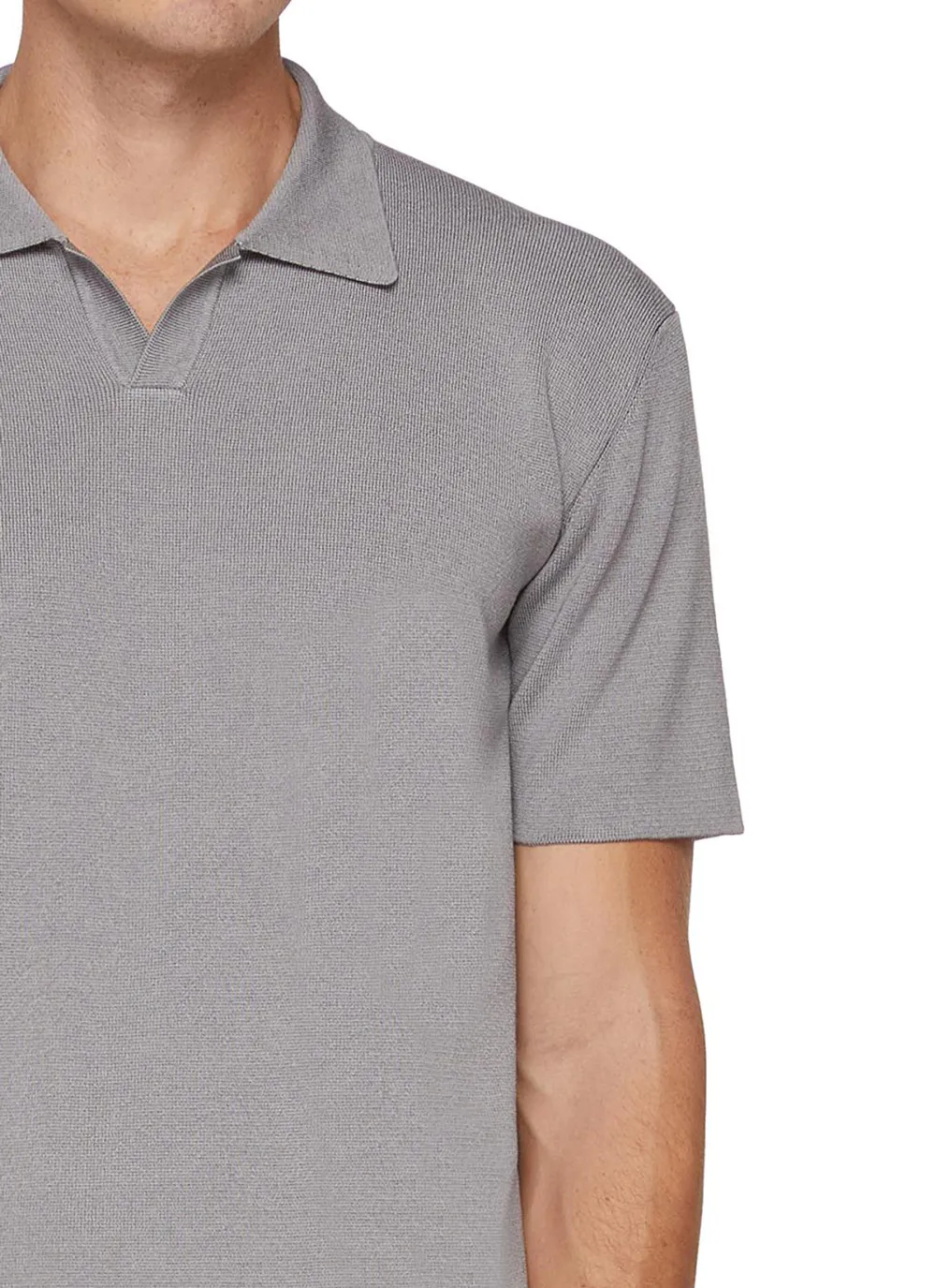 Basic Breathable Minimalist Style Grey Polo Shirt