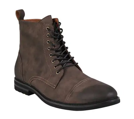 Men's Streamlined Casual Side Zip Faux Leather Everyday Boots