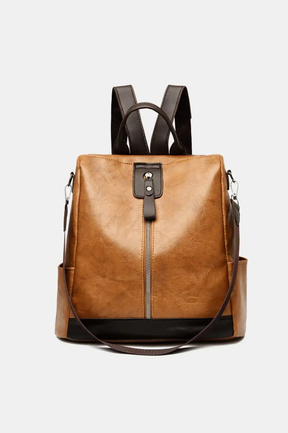 Textured Leather Backpack Bag