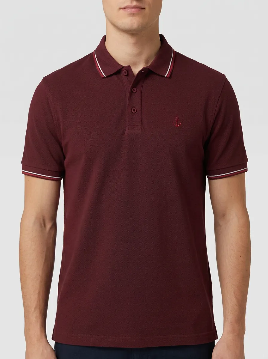 Men's Classic Everyday Anchor Embroidered Polo Shirt