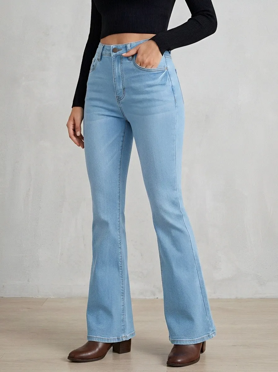 High-Waist Stretch Women's High-Waist Stretch Flare Jeans