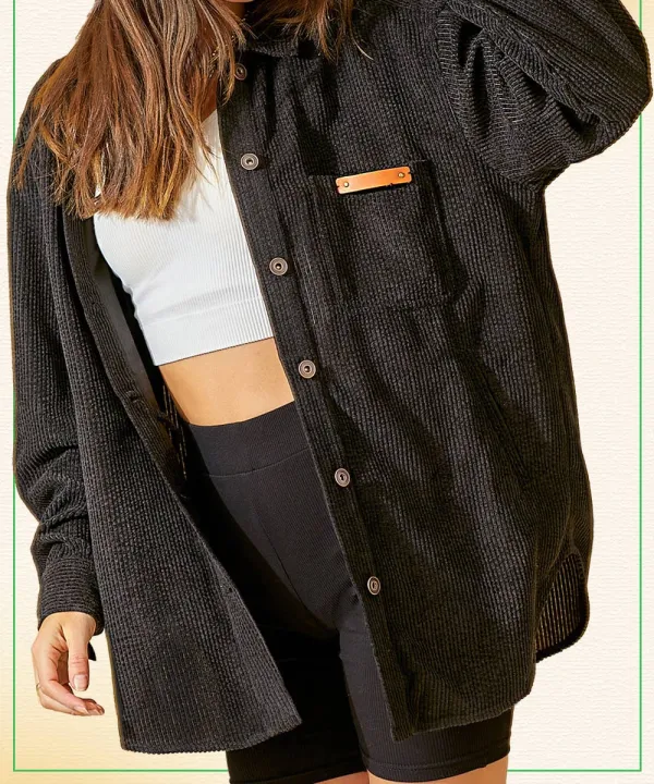 Black Corduroy Shacket