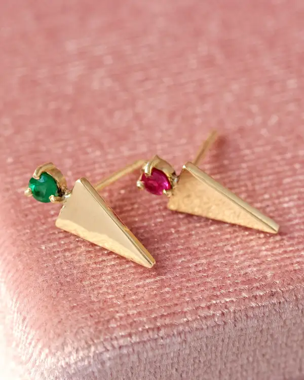 Gemstone And Stud Earrings