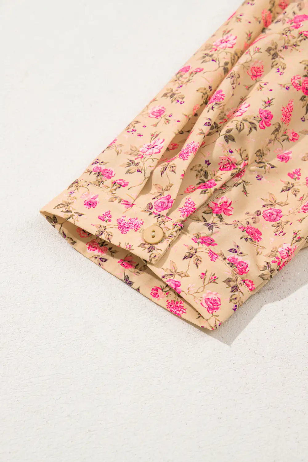Floral Bow Detail Puff Sleeve Blouse