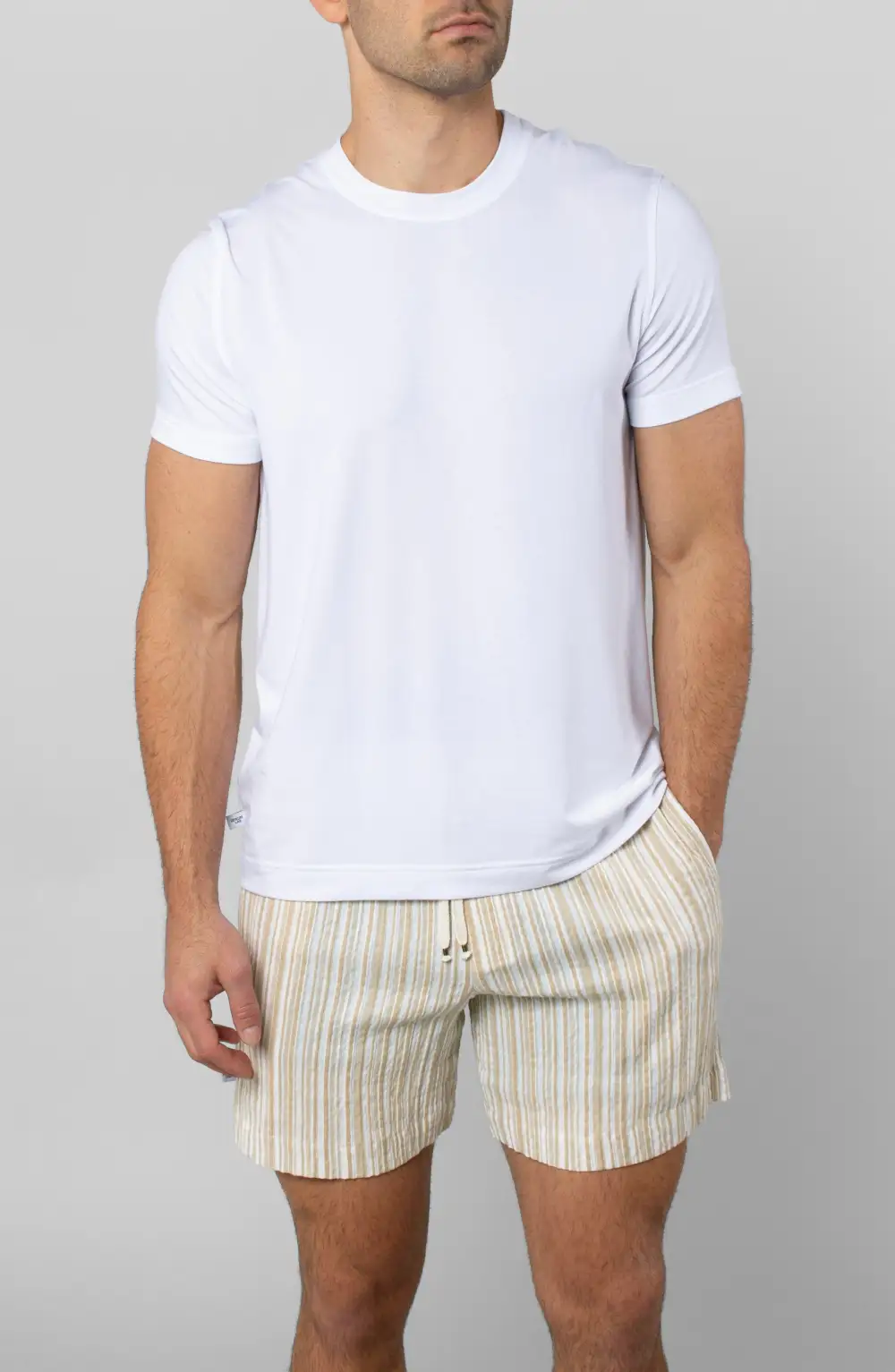 Men's Striped Modal Blend Drawcord Shorts
