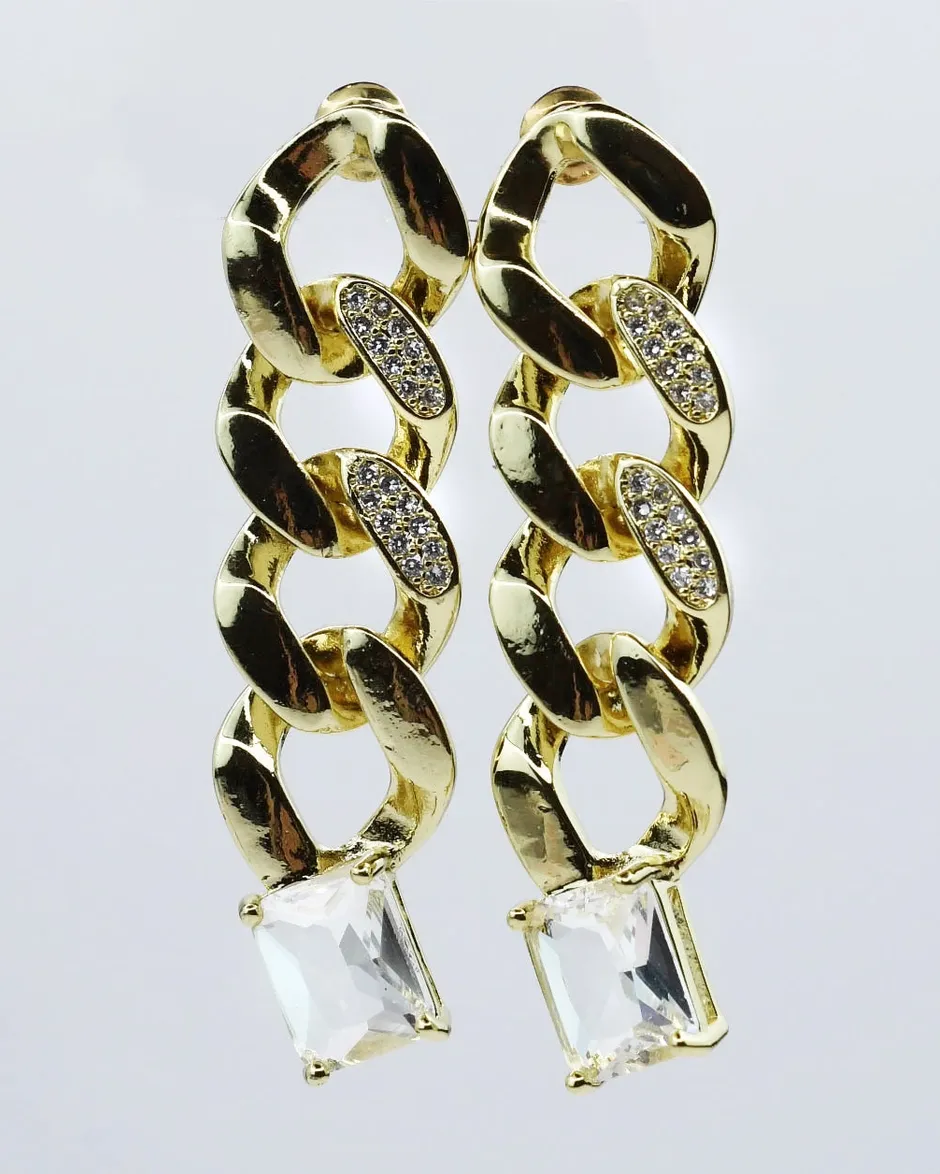 Dainty Crystal Accent Drop Earrings