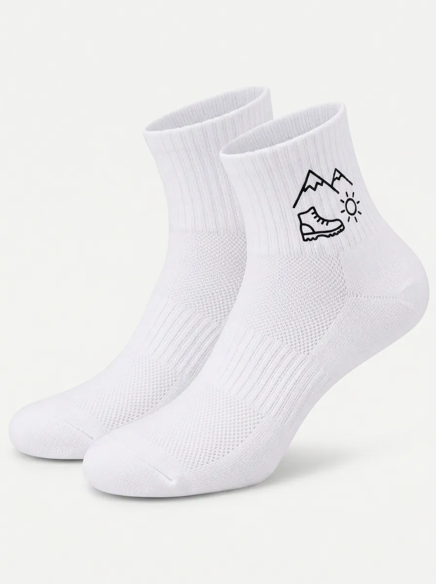 White Mountain Boot Graphic Athletic Ankle Socks