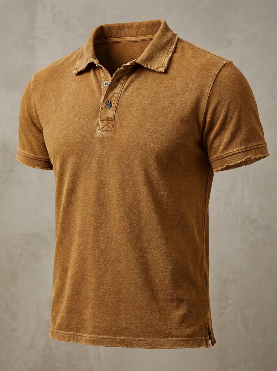 Refined Vintage-Inspired Men's Polo Shirt