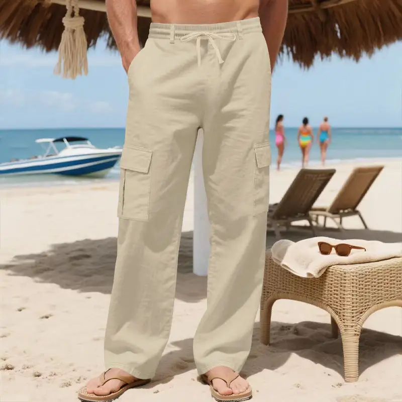 Men's Loose Cargo Pants Waistband Adjustable Cargo Pants