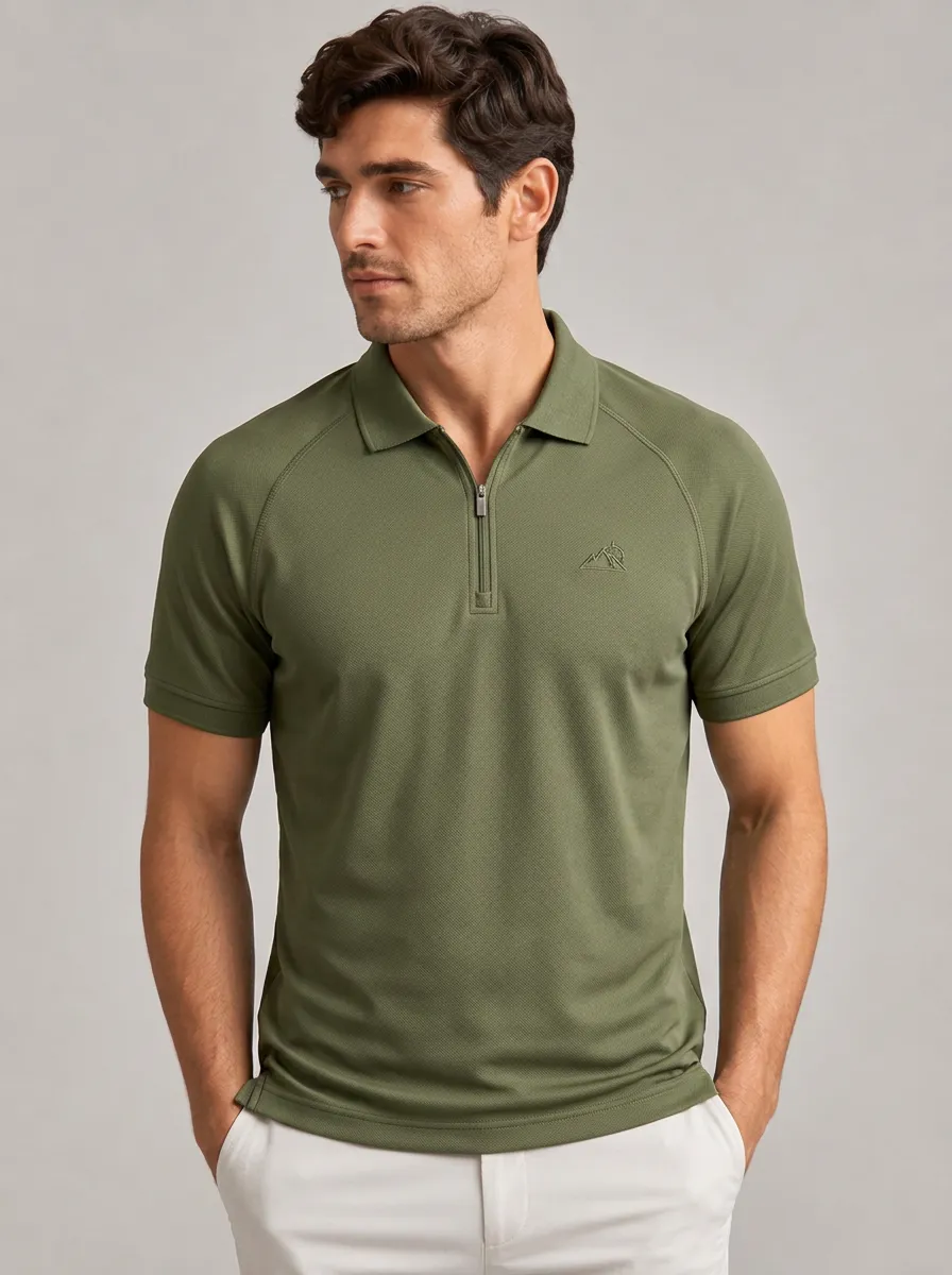 Men's Equestrian Lover Horse Mountain Logo Printed Polo Shirt
