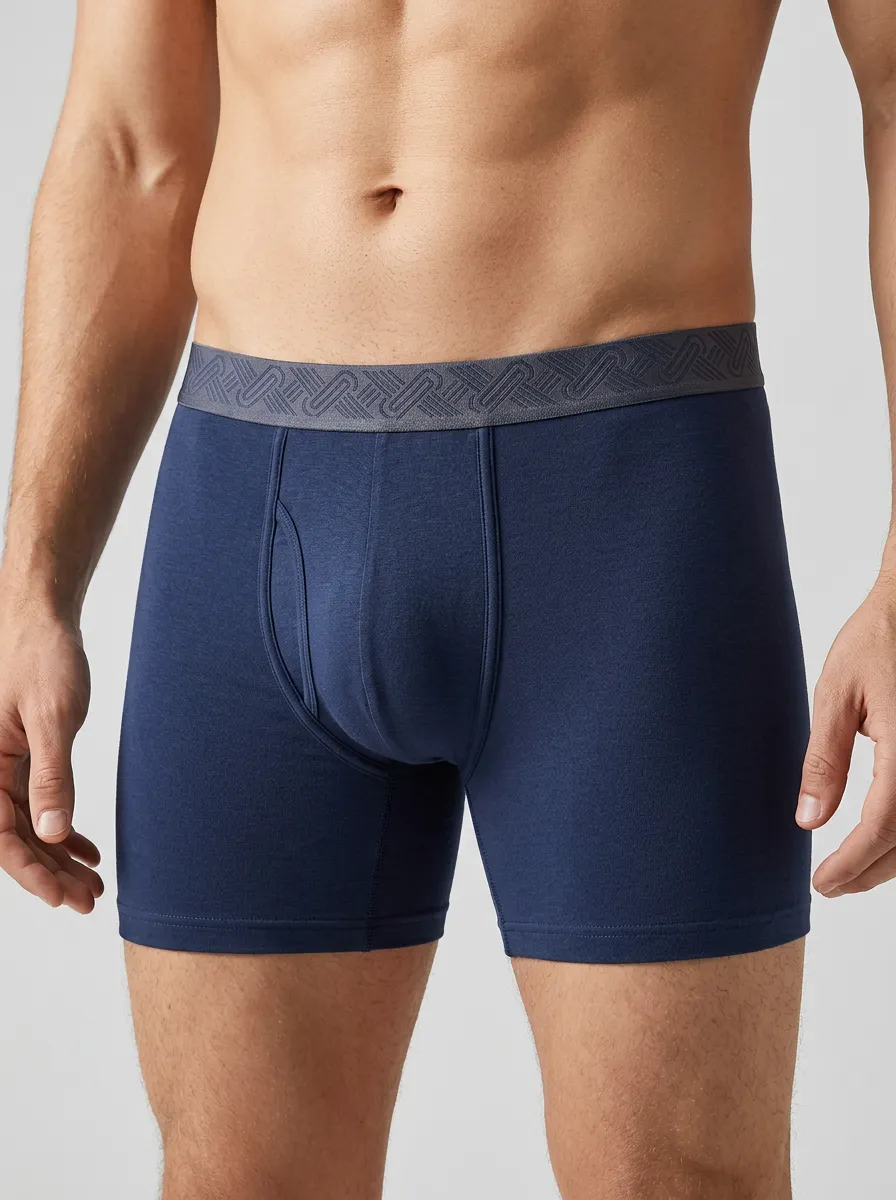 Men's Minimalist Geometric Pattern Waistband Boxer Briefs