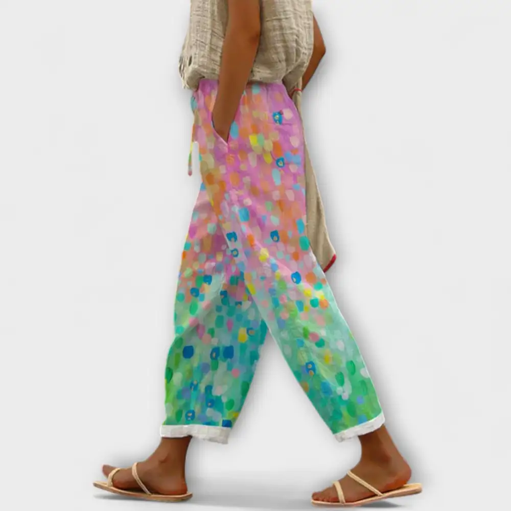 Printed Relaxed Fit Lightweight Trousers