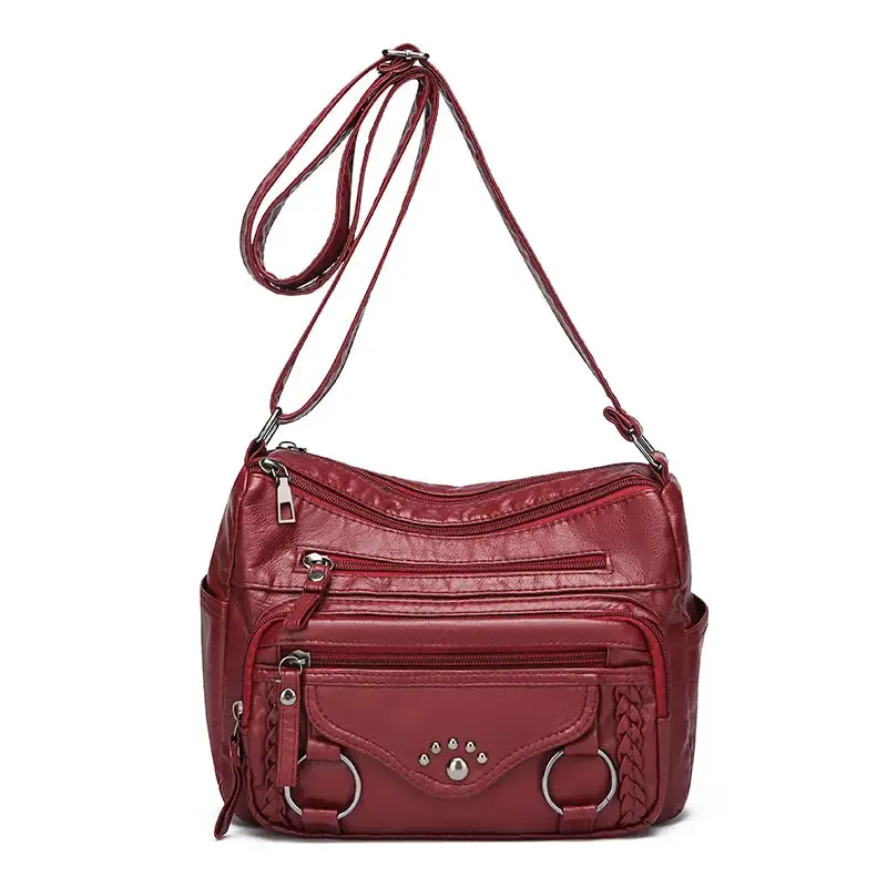 Chic Off-White Multi-Pocket Crossbody Bag